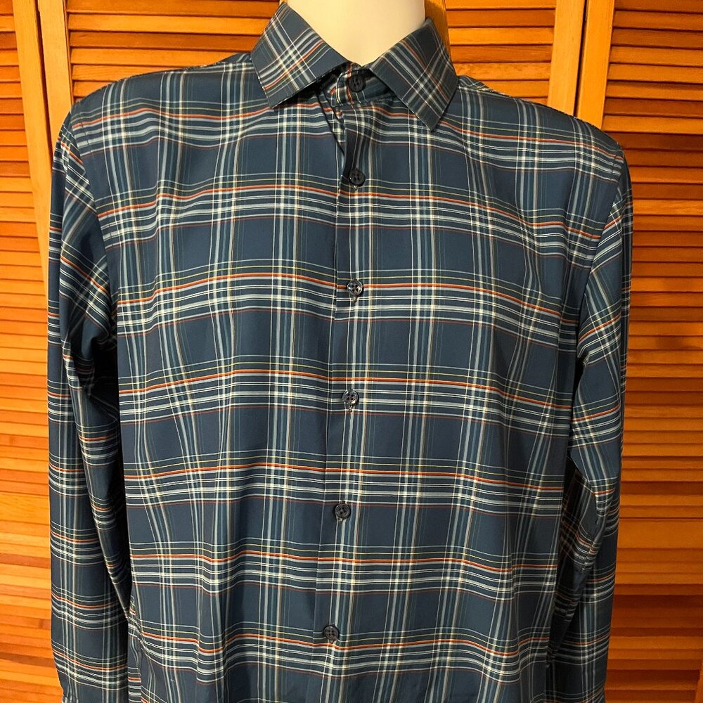 BEN SHERMAN SZ 15/15.5 - 32/33 SLIM ALL WAY STRETCH LS DRESS SHIRT
